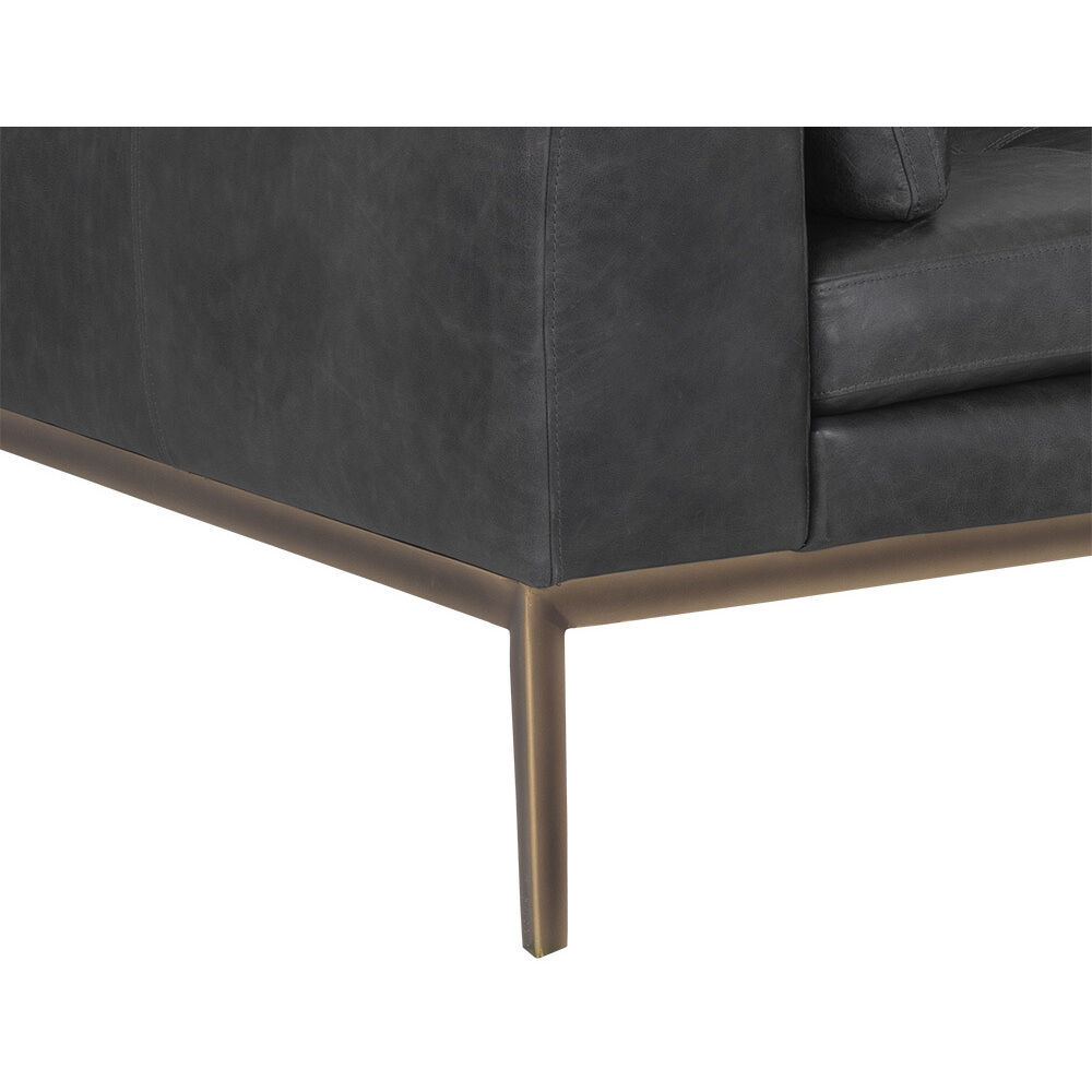 Burr Serbia Black Leather Sofa